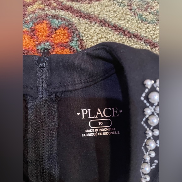 NWT Children’s Place Girls Jeweled Black Dress - Picture 2 of 4